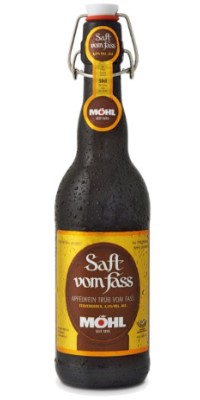Möhl Apfelwein trüb Saft vom Fass Glas