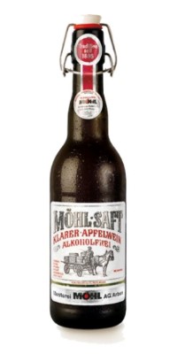 Möhl Apfelwein Saft KLAR Spezial ALKOHOLFREI Glas