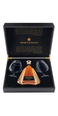 Bocchino Grappa Riserva Carlo - GB mit 2 Gläsern in Holzbox